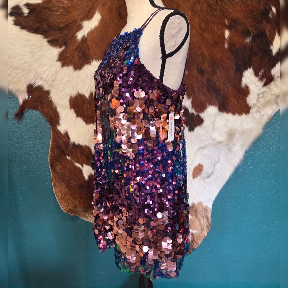 Midnight Doll Purple Sequin Dress - Picture 4 of 8